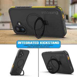 iPhone 16 Waterproof Case [Kickstud 2.0 Series] Protective IP68 Cover W/Screen Protector & Kickstand (Yellow)