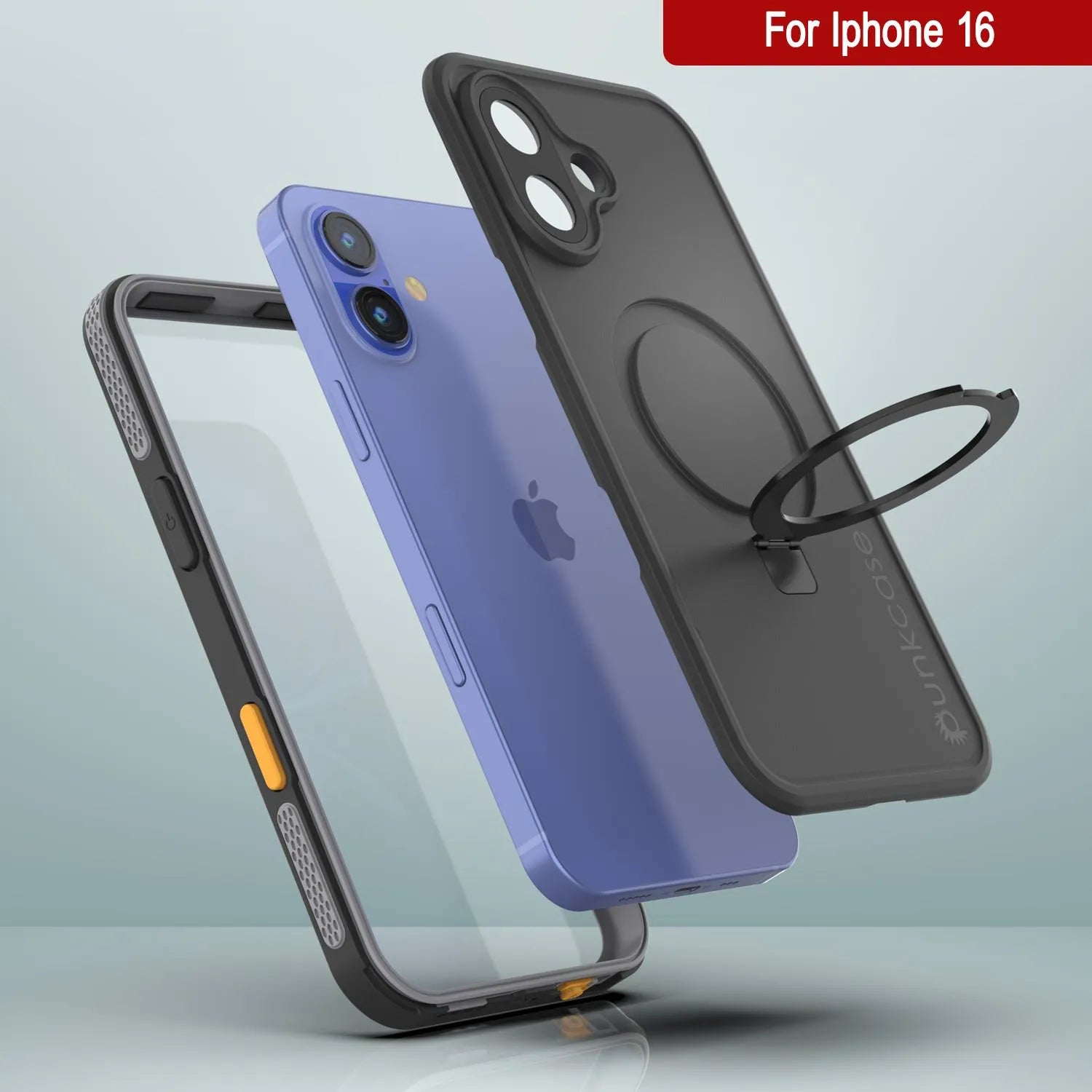 iPhone 16 Waterproof Case [Kickstud 2.0 Series] Protective IP68 Cover W/Screen Protector & Kickstand [Grey]