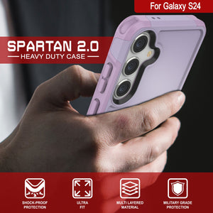 PunkCase Galaxy S25 Case, [Spartan 2.0 Series] Clear Rugged Heavy Duty Cover [Lilac]