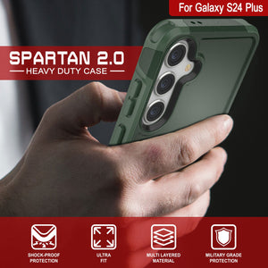 PunkCase Galaxy S25+ Plus Case, [Spartan 2.0 Series] Clear Rugged Heavy Duty Cover [Dark Green]