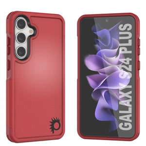 PunkCase Galaxy S25+ Plus Case, [Spartan 2.0 Series] Clear Rugged Heavy Duty Cover [Red]