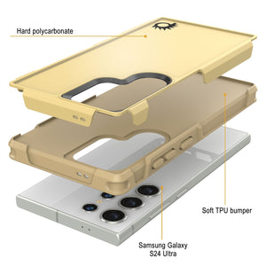 PunkCase Galaxy S25 Ultra Case, [Spartan 2.0 Series] Clear Rugged Heavy Duty Cover [Yellow]