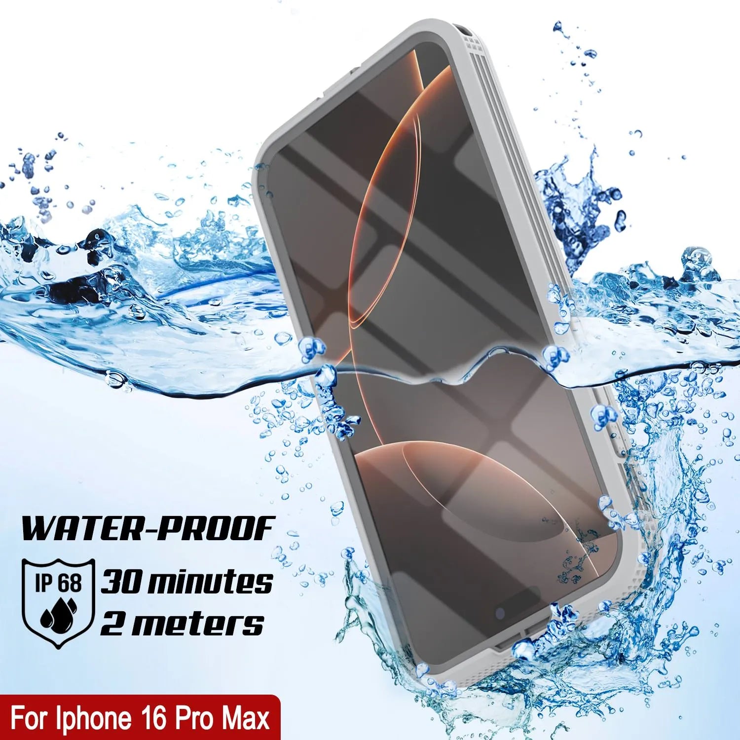 iPhone 16 Pro Max Waterproof Case [Alpine 2.0 Series] [Slim Fit] [IP68 Certified] [Shockproof] [White]