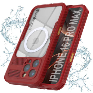 iPhone 16 Pro Max Waterproof Case [Alpine 2.0 Series] [Slim Fit] [IP68 Certified] [Shockproof] [Red]