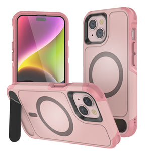 PunkCase iPhone 14 Case, [Spartan X Series] Rugged Heavy Duty Cover W/Kickstand+MagRing [pink]