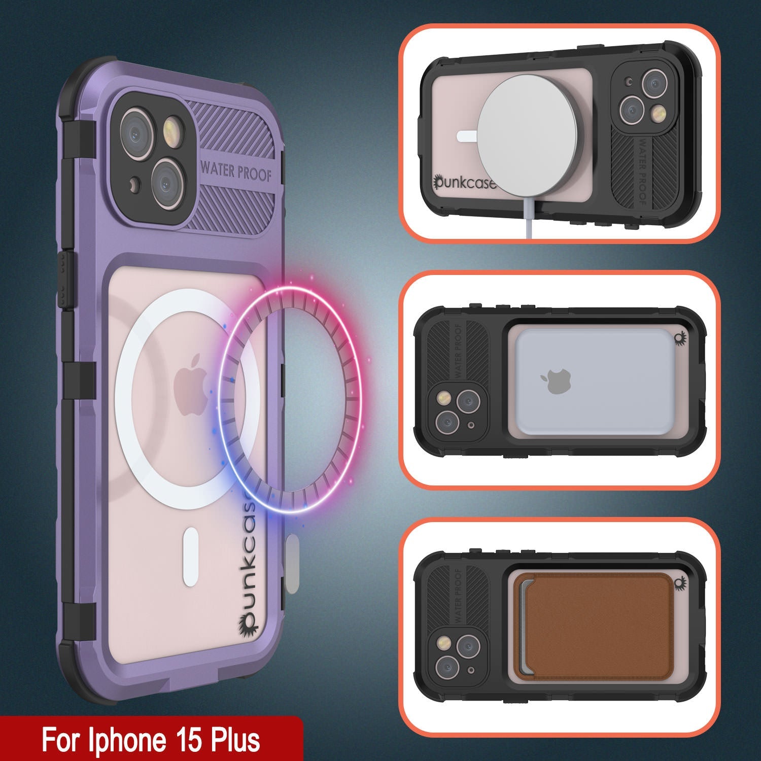 iPhone 16 Plus Metal Extreme 2.0 Series Aluminum Waterproof Case IP68 W/Buillt in Screen Protector [Purple]