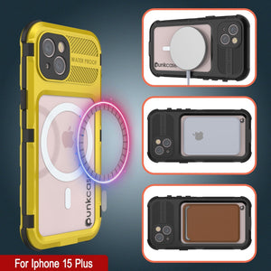 iPhone 16 Plus Metal Extreme 2.0 Series Aluminum Waterproof Case IP68 W/Buillt in Screen Protector [Yellow]