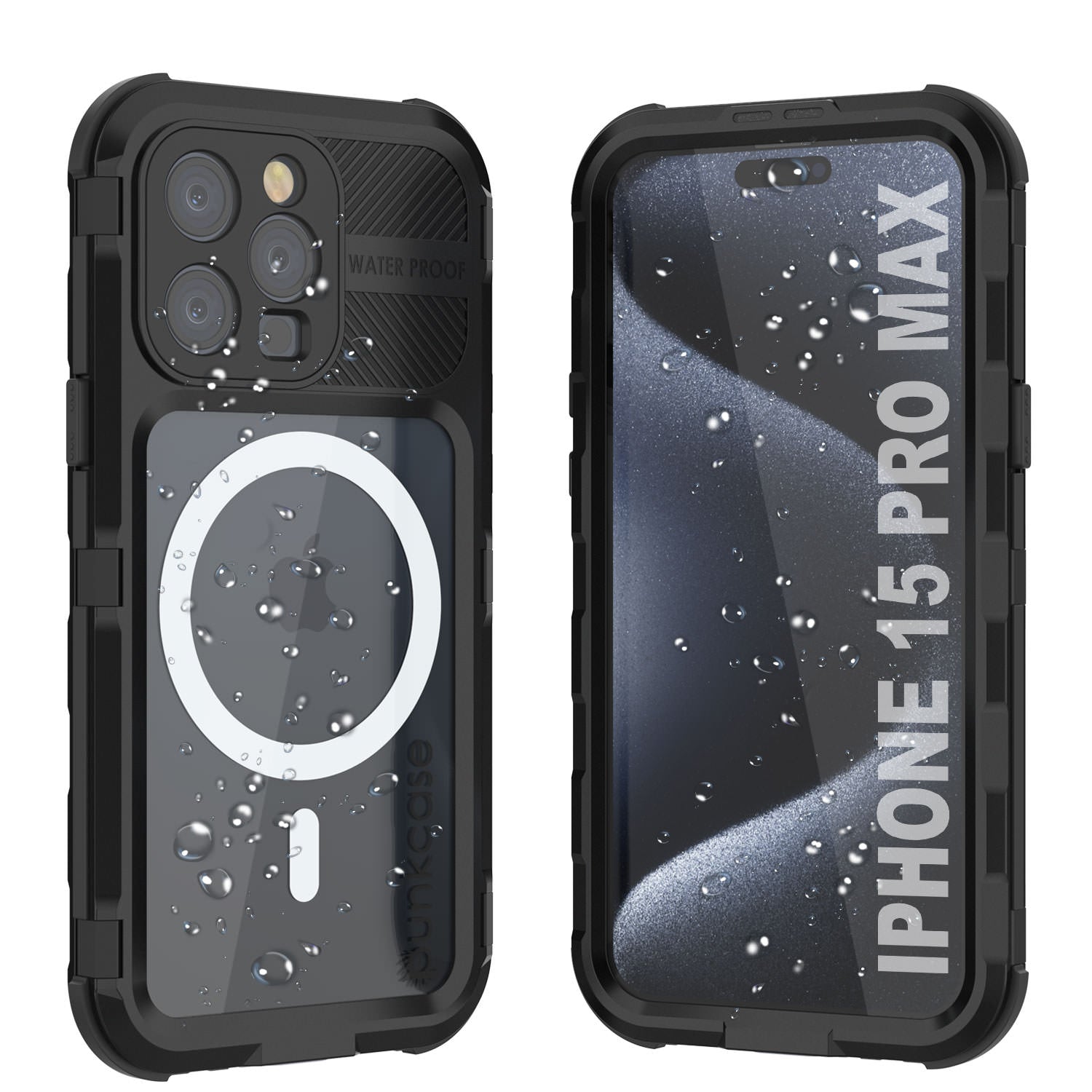 iPhone 16 Pro Max Metal Extreme 2.0 Series Aluminum Waterproof Case IP68 W/Buillt in Screen Protector [Black]