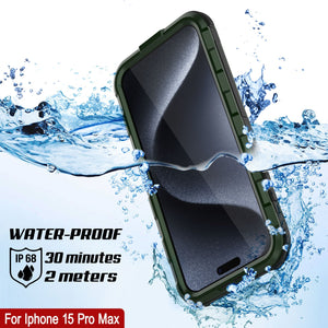 iPhone 16 Pro Max Metal Extreme 2.0 Series Aluminum Waterproof Case IP68 W/Buillt in Screen Protector [Dark Green]