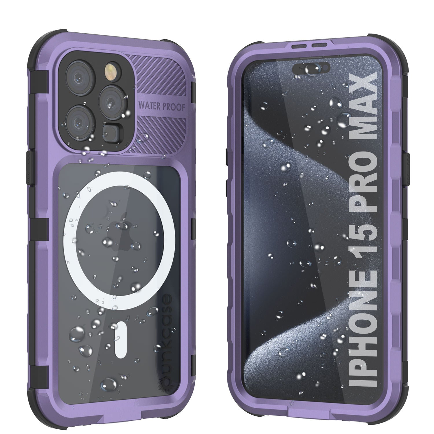 iPhone 16 Pro Max Metal Extreme 2.0 Series Aluminum Waterproof Case IP68 W/Buillt in Screen Protector [Purple]