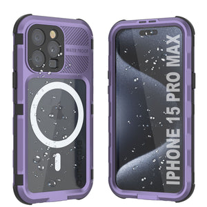 iPhone 16 Pro Max Metal Extreme 2.0 Series Aluminum Waterproof Case IP68 W/Buillt in Screen Protector [Purple]