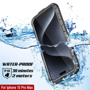 iPhone 16 Pro Max Metal Extreme 2.0 Series Aluminum Waterproof Case IP68 W/Buillt in Screen Protector [Silver]