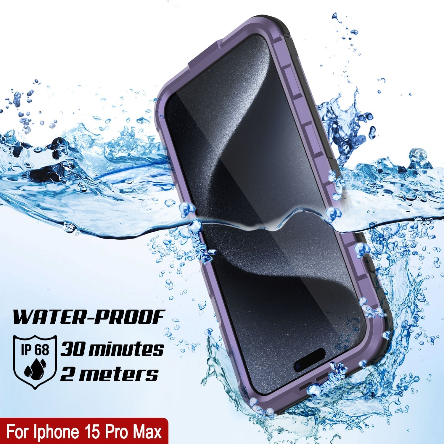 iPhone 16 Pro Max Metal Extreme 2.0 Series Aluminum Waterproof Case IP68 W/Buillt in Screen Protector [Purple]