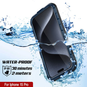 iPhone 16 Pro Metal Extreme 2.0 Series Aluminum Waterproof Case IP68 W/Buillt in Screen Protector [Blue]