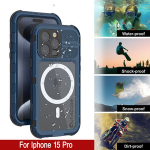 iPhone 16 Pro Metal Extreme 2.0 Series Aluminum Waterproof Case IP68 W/Buillt in Screen Protector [Blue]