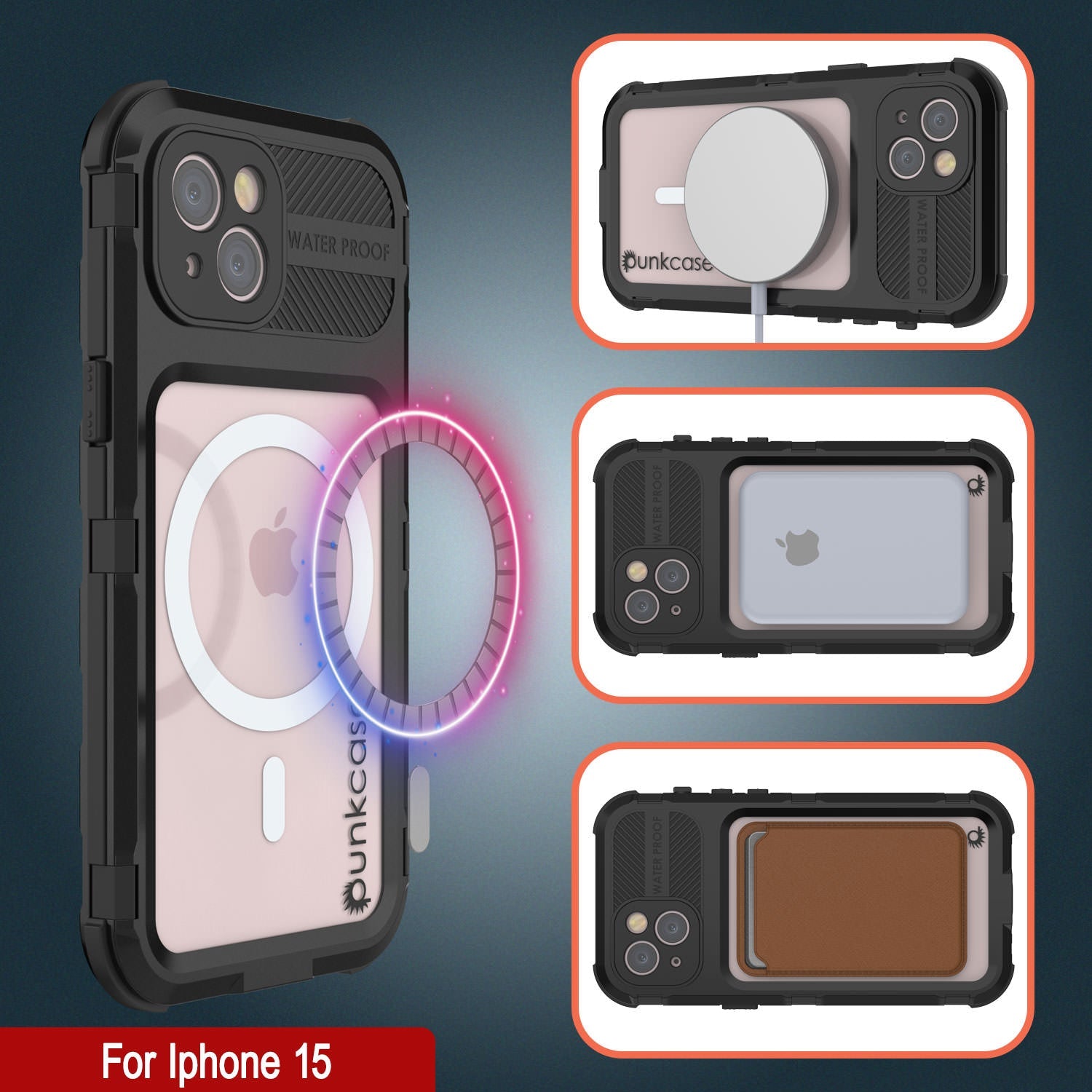 iPhone 16 Metal Extreme 2.0 Series Aluminum Waterproof Case IP68 W/Buillt in Screen Protector [Black]