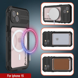 iPhone 16 Metal Extreme 2.0 Series Aluminum Waterproof Case IP68 W/Buillt in Screen Protector [Black]