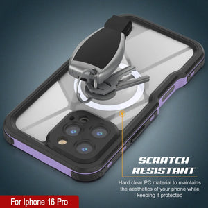 iPhone 16 Pro Waterproof IP68 Case, Punkcase [Lilac] [StudStar Series] [Slim Fit] [Dirtproof]