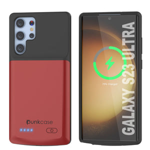 PunkJuice S23 Ultra Battery Case Red - Portable Charging Power Juice Bank with 4800mAh