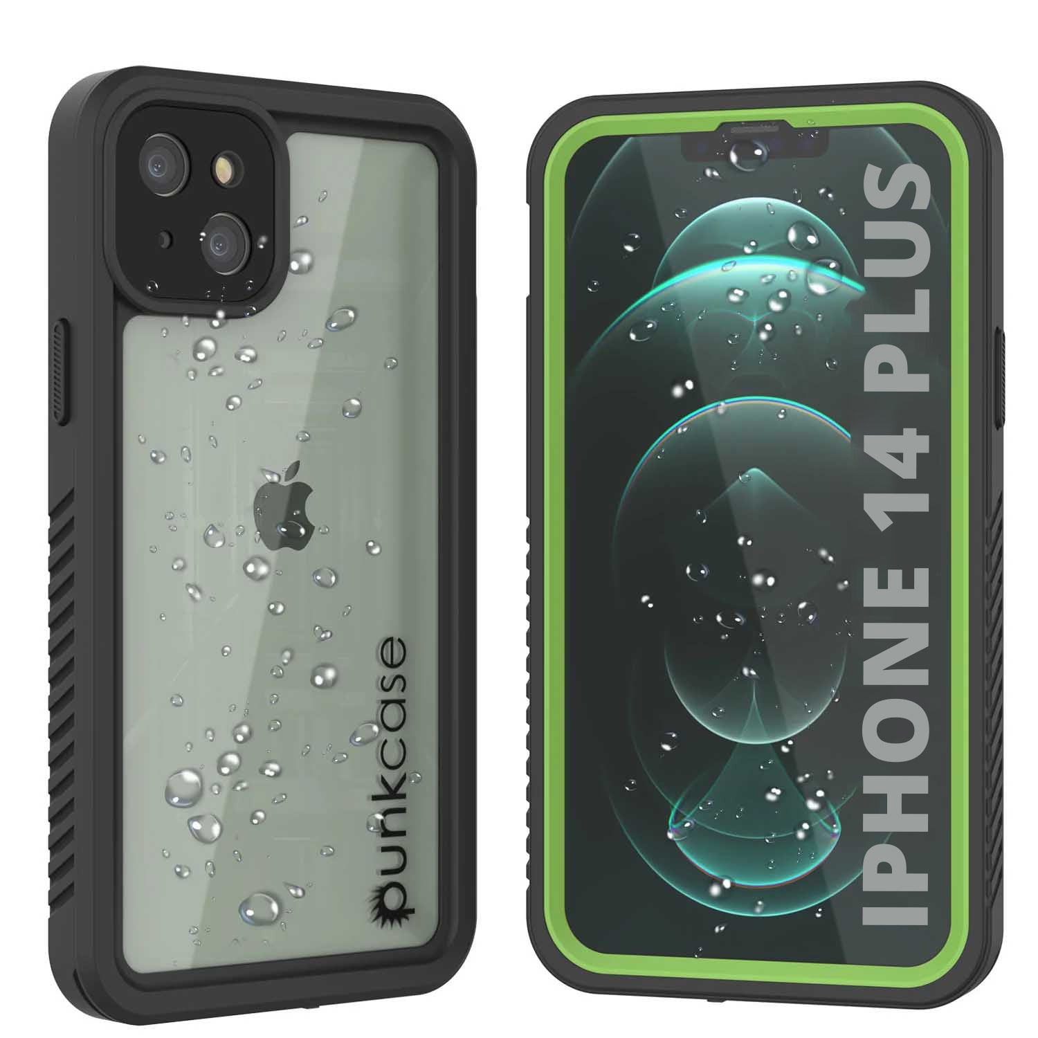 iPhone 14 Plus Waterproof Case, Punkcase [Extreme Series] Armor Cover W/ Built In Screen Protector [Light Green]