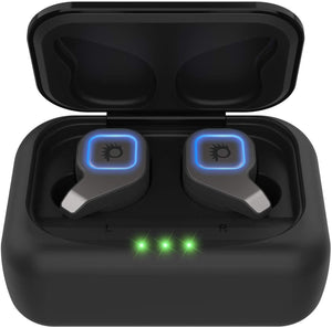 PunkBuds 2.0 True Wireless Earbuds, Mini Bluetooth Headphones W/ Charging Case & Built-In Noise Cancelling Mic. [Black]