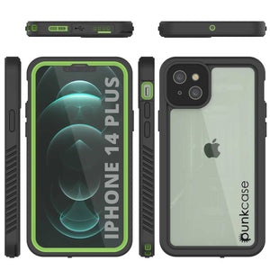 iPhone 14 Plus Waterproof Case, Punkcase [Extreme Series] Armor Cover W/ Built In Screen Protector [Light Green]