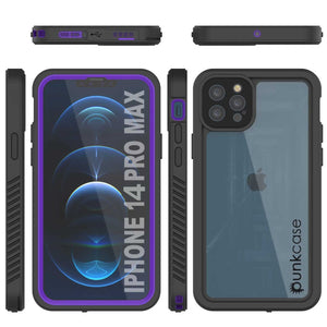 iPhone 14 Pro Max Waterproof Case, Punkcase [Extreme Series] Armor Cover W/ Built In Screen Protector [Purple]