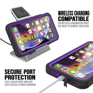 iPhone 12 Pro Waterproof Case, Punkcase [Extreme Series] Armor Cover W/ Built In Screen Protector [Purple]