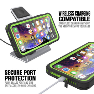 iPhone 12 Pro Waterproof Case, Punkcase [Extreme Series] Armor Cover W/ Built In Screen Protector [Light Green]