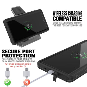 PunkCase Galaxy Note 10 Waterproof Case, [KickStud Series] Armor Cover [Black]