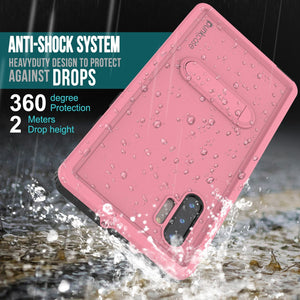 PunkCase Galaxy Note 10 Waterproof Case, [KickStud Series] Armor Cover [Pink]