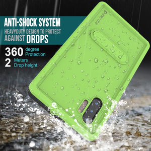 PunkCase Galaxy Note 10 Waterproof Case, [KickStud Series] Armor Cover [Light-Green]