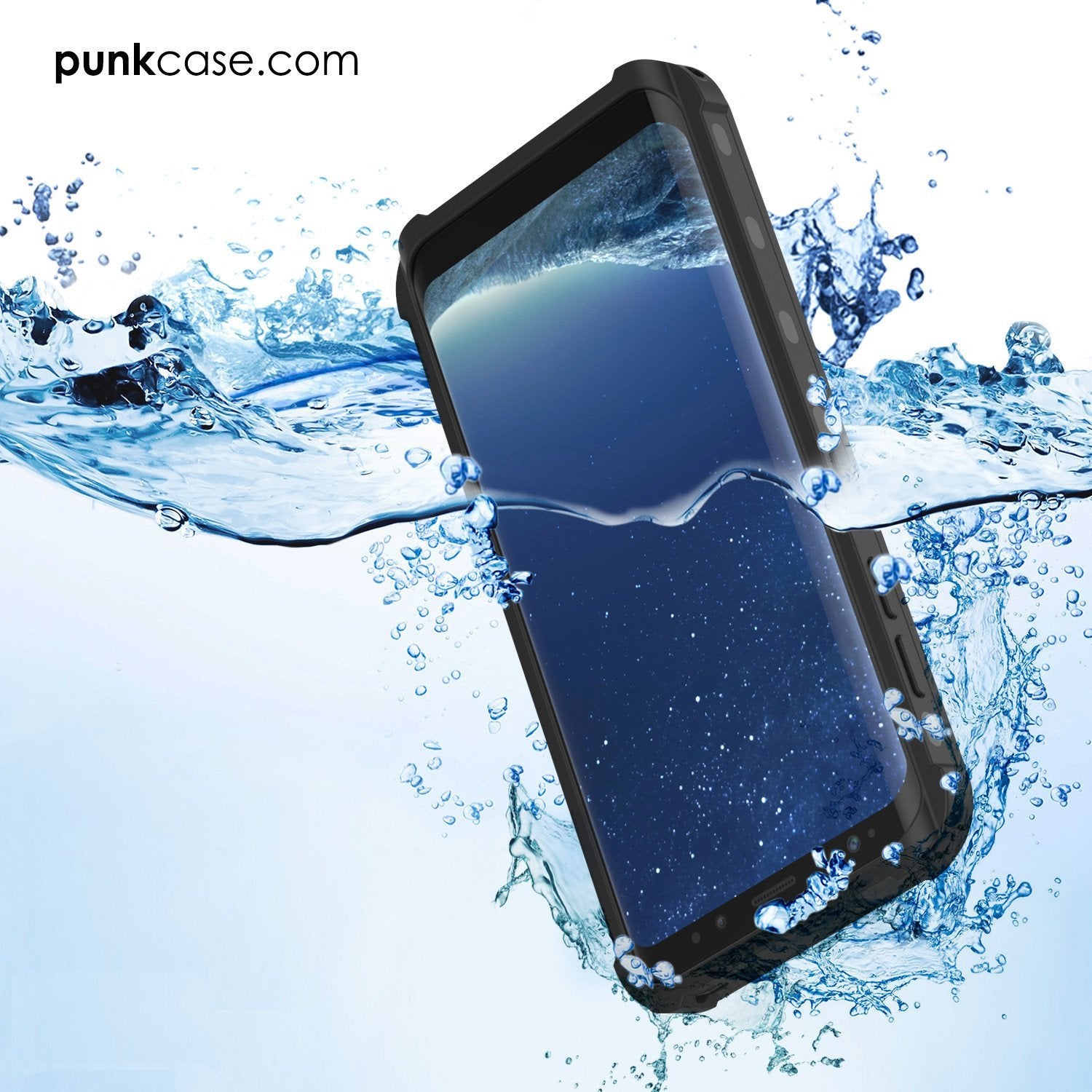 Galaxy S8 Plus Waterproof Case, Punkcase [KickStud Series] [Slim Fit] [IP68 Certified] [Shockproof] [Snowproof] Armor Cover [BLACK]