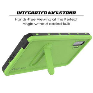 PunkCase Galaxy Note 10 Waterproof Case, [KickStud Series] Armor Cover [Light-Green]