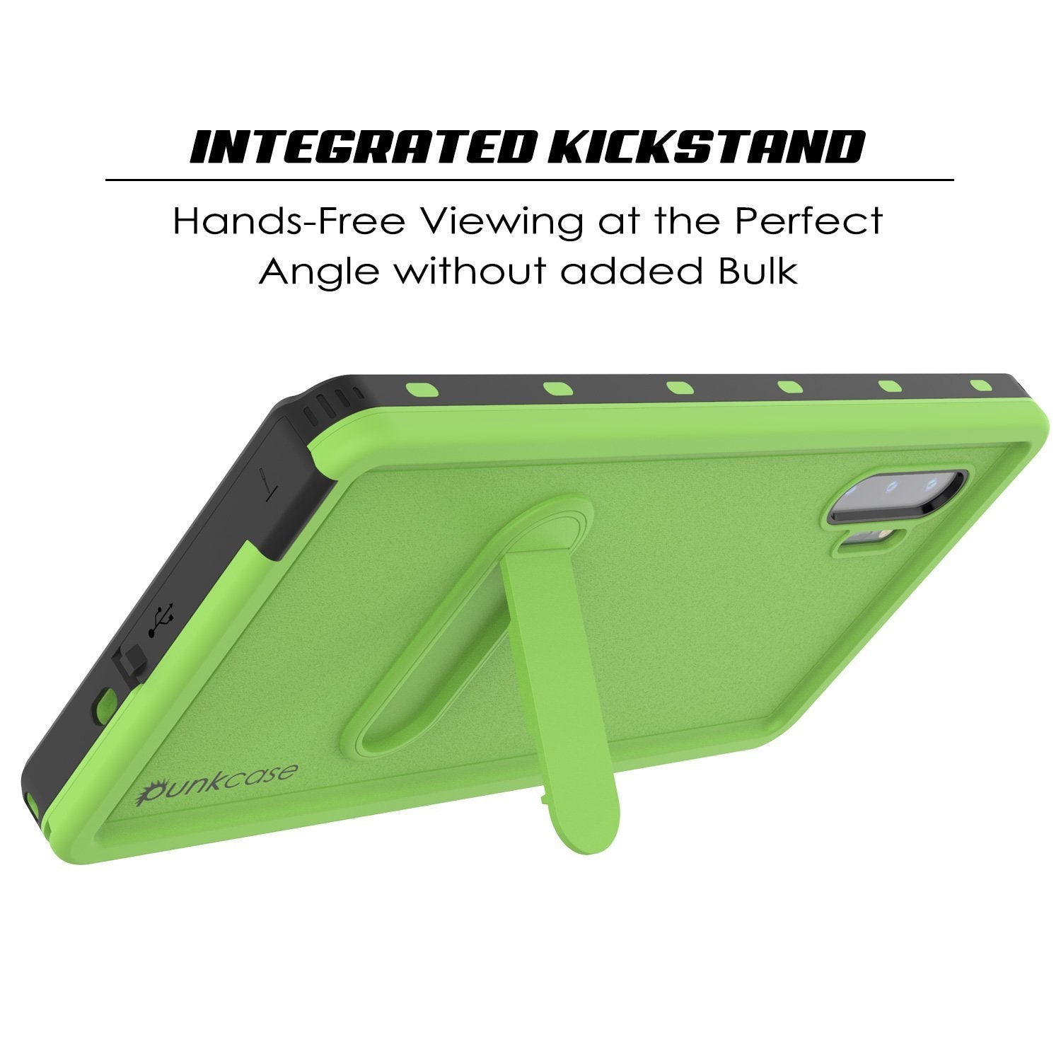 PunkCase Galaxy Note 10+ Plus Waterproof Case, [KickStud Series] Armor Cover [Light-Green]