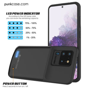 PunkJuice S20 Ultra Battery Case All Black - Fast Charging Power Juice Bank with 6000mAh