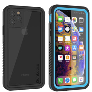 iPhone 12 Pro Waterproof Case, Punkcase [Extreme Series] Armor Cover W/ Built In Screen Protector [Light Blue]