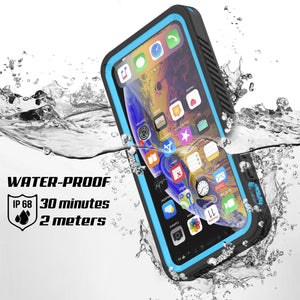 iPhone 12 Pro Waterproof Case, Punkcase [Extreme Series] Armor Cover W/ Built In Screen Protector [Light Blue]