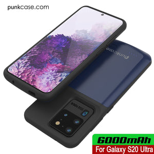 PunkJuice S20 Ultra Battery Case All Blue - Fast Charging Power Juice Bank with 6000mAh