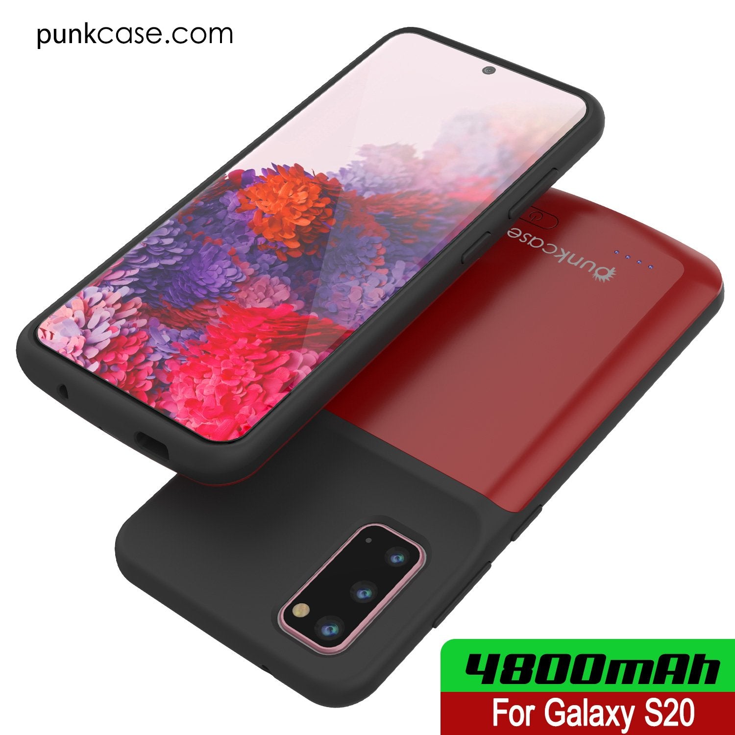 PunkJuice S20 Battery Case Red - Fast Charging Power Juice Bank with 4800mAh