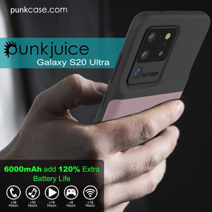 PunkJuice S20 Ultra Battery Case Rose - Fast Charging Power Juice Bank with 6000mAh