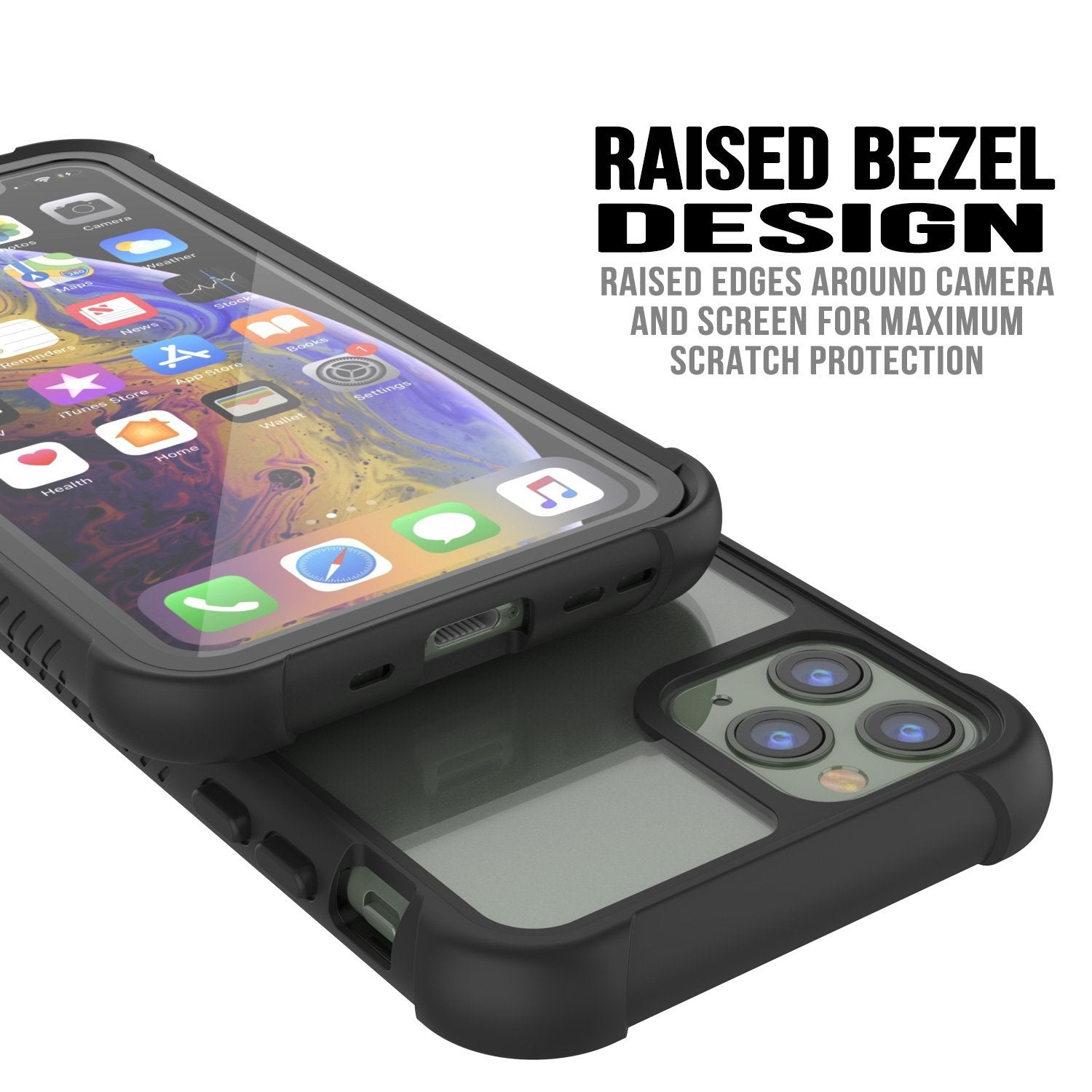 Punkcase iPhone 14 Pro Max Case, [Spartan 2.0 Series] Clear Rugged Heavy Duty Cover w/Built in Screen Protector [Black]