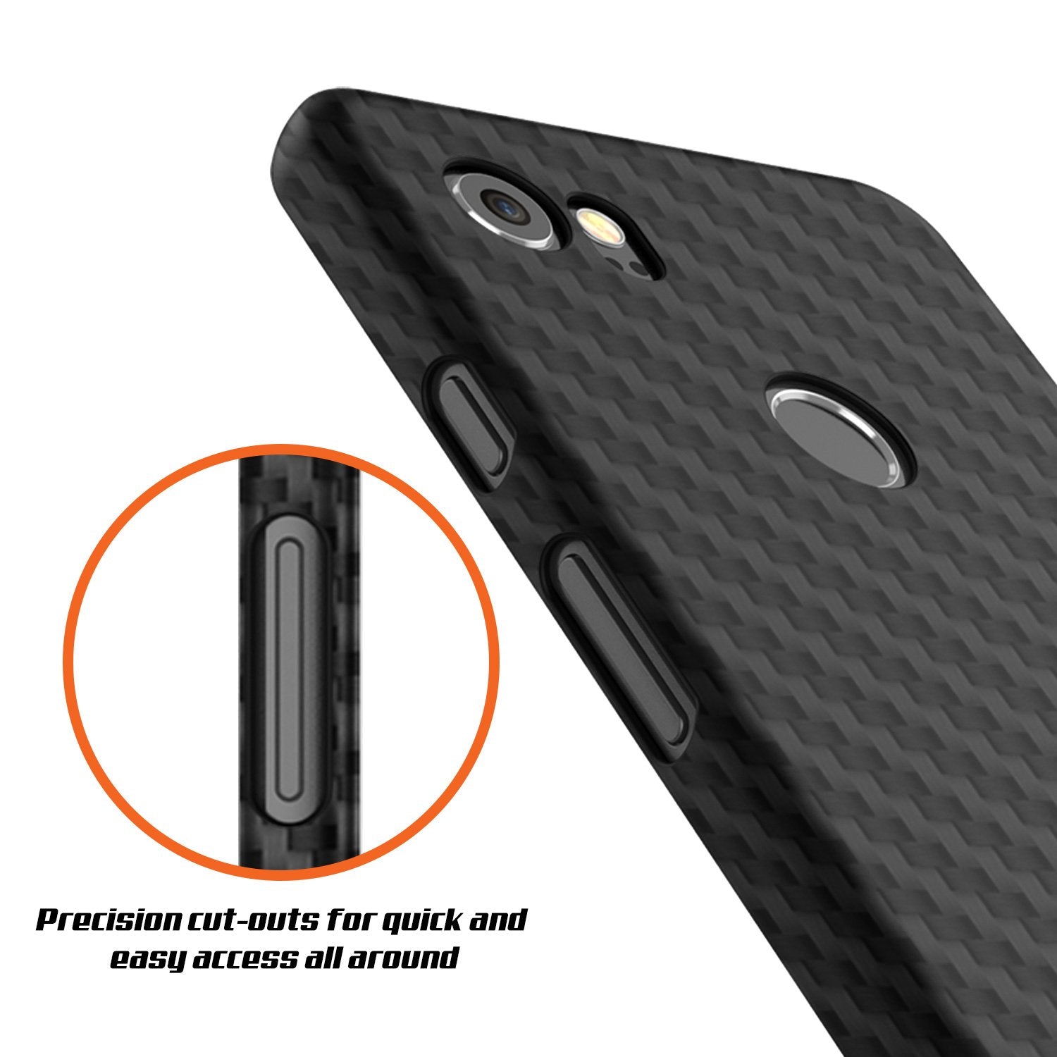 Google Pixel 2 XL  CarbonShield Heavy Duty & Ultra Thin 2 Piece PU Leather Cover