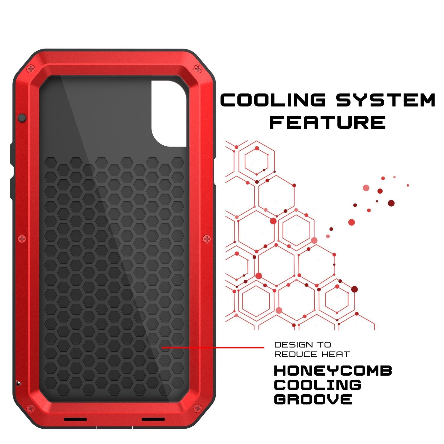 iPhone XR Metal Case, Heavy Duty Military Grade Armor Cover [shock proof] Full Body Hard [Red]