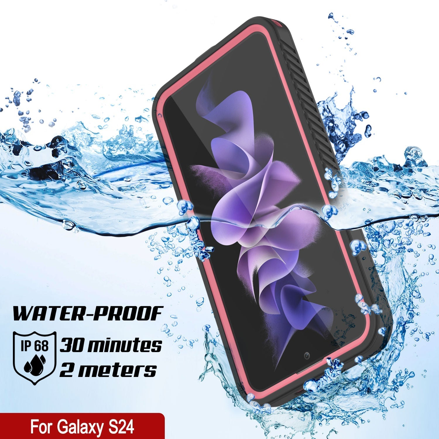 Galaxy S24 Water/ Shock/ Snowproof [Extreme Series] Slim Screen Protector Case [Pink]