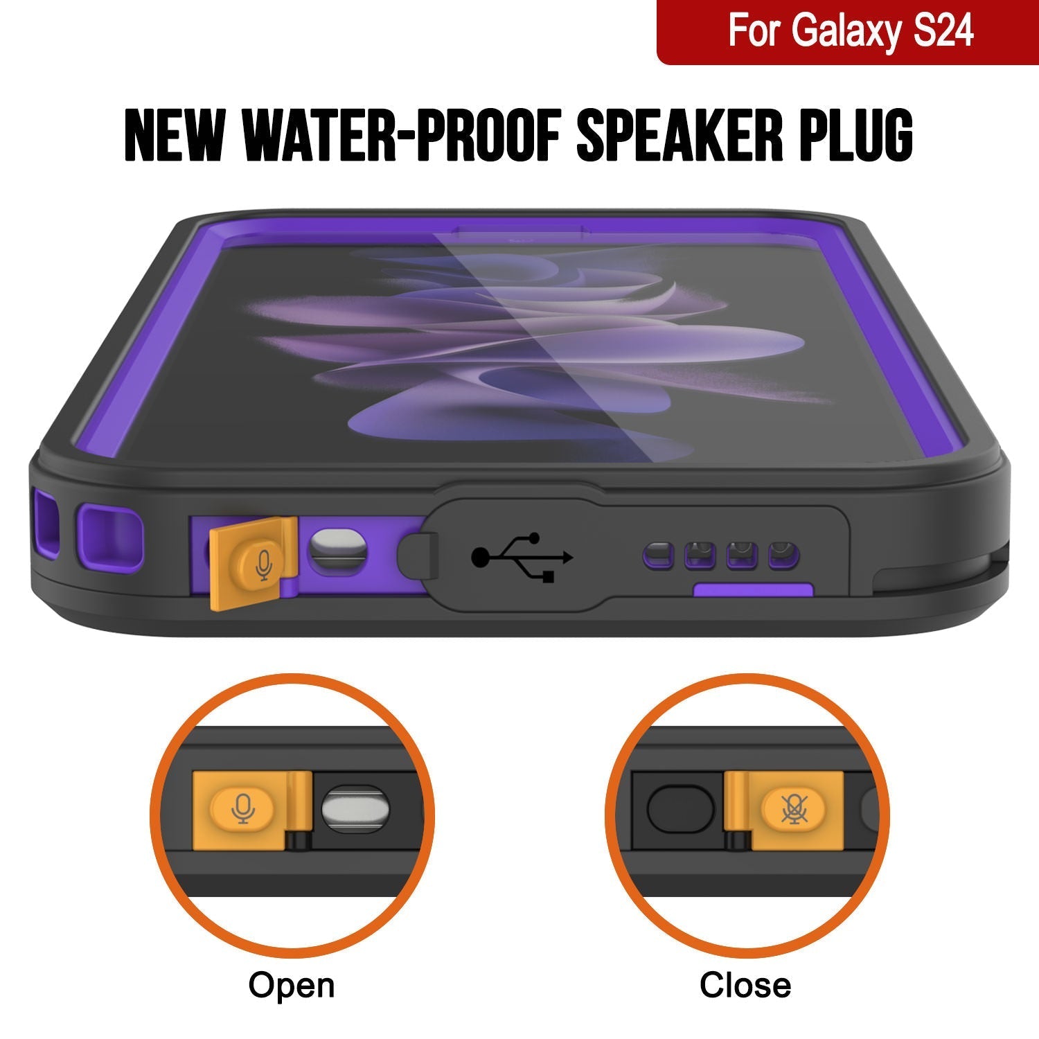 Galaxy S24 Water/ Shockproof [Extreme Series] Slim Screen Protector Case [Purple]