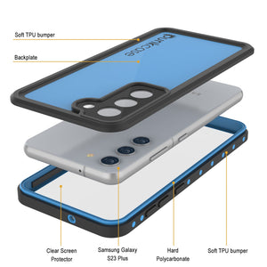 Galaxy S23+ Plus Waterproof Case PunkCase StudStar Light Blue Thin 6.6ft Underwater IP68 ShockProof