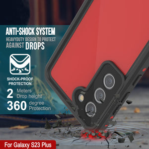 Galaxy S23+ Plus Waterproof Case PunkCase StudStar Red Thin 6.6ft Underwater IP68 Shock/Snow Proof