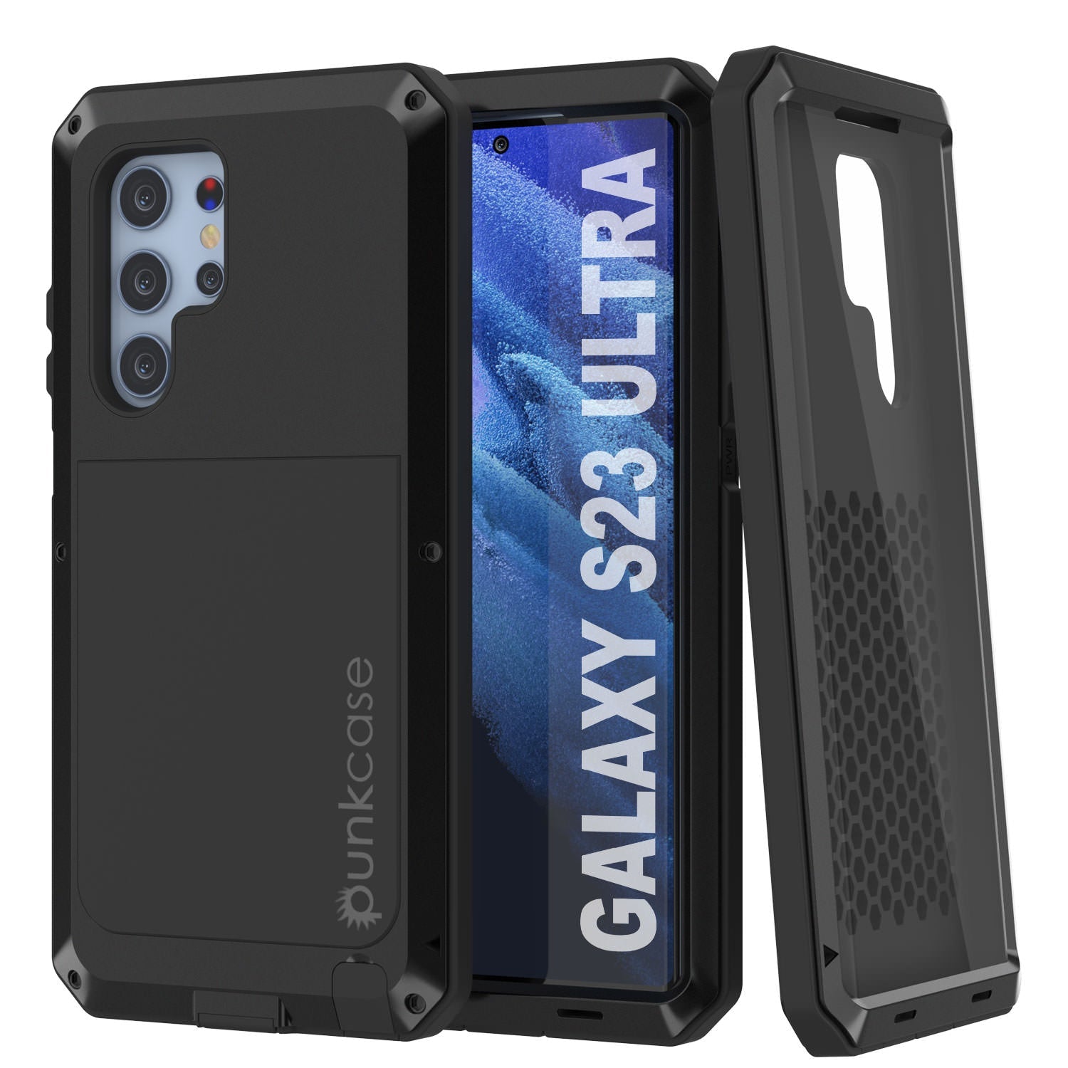 Galaxy S23 Ultra Metal Case, Heavy Duty Military Grade Armor Cover [shock proof] Full Body Hard [Black]