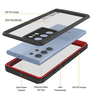 Galaxy S23 Ultra Water/ Shock/ Snowproof [Extreme Series] Slim Screen Protector Case [Red]